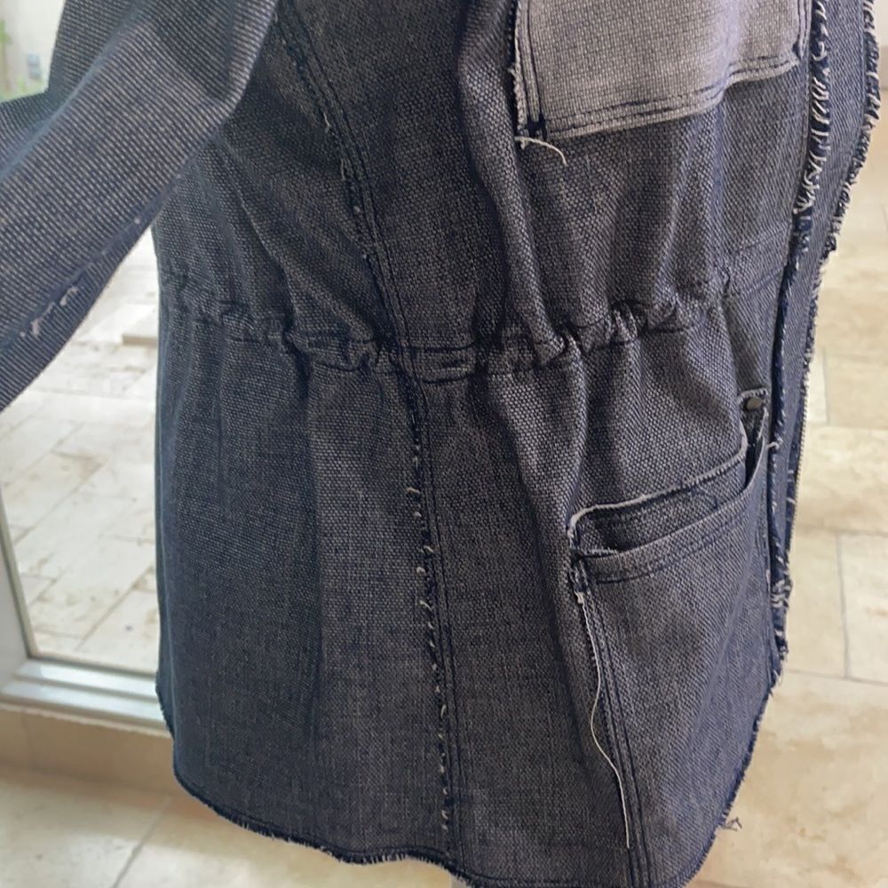 Tahari Light Denim Zip-Up Jacket - Picture 3 of 7